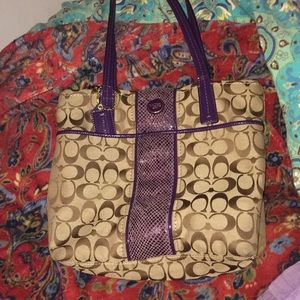 Brown and purple coach bag!